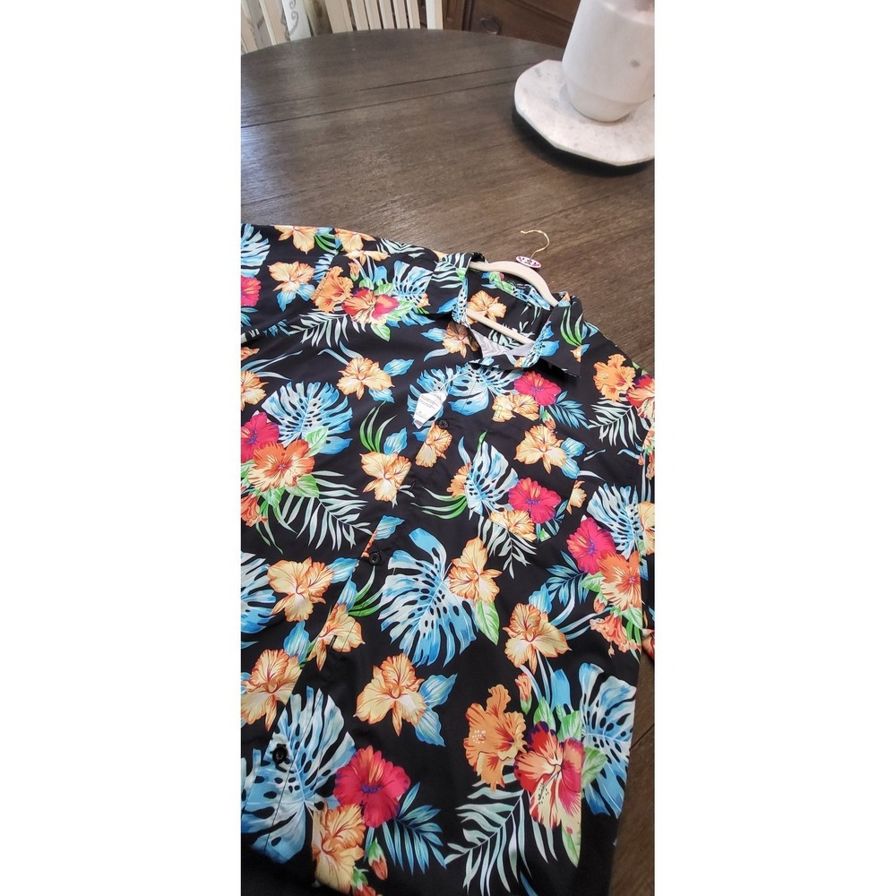 #101 4X RETRO HAWAIAN BEACH PARTY SHORT SLEEVE SHIRT FLOWERS